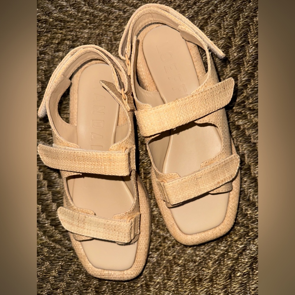 Loeffler Randall Raffia Sandals with Adjustable Straps